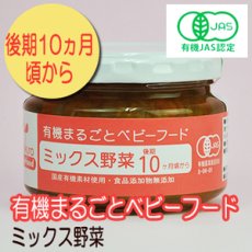 Photo1: 有機まるごとベビーフード ミックス野菜 100ｇ 後期10か月頃から 味千汐路(Japanese Organic whole baby food, mixed vegetables, 100g, from around 10 months Ajisen Shioji) (1)