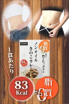 Photo3: レトルトカレー ノンオイルきのこカレー180g 　脂質ゼロなのに旨みたっぷり！糖質ゼロ食品　インスタントカレー　即席カレー　ダイエット(Japanese Retort Curry Non-Oil Mushroom Curry 180g Zero fat but full of flavor! Sugar-free food Instant curry Instant curry Diet) (3)