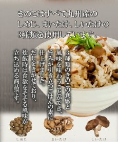 Photo2: 炊き込みご飯の素 九州産 きのこごはんの素150g 化学調味料 添加物不使用 国産 ギフト 贈り物 ベストアメニティ (2)