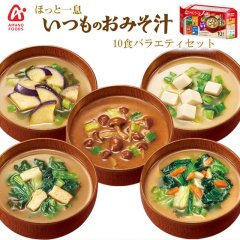 アマノフーズ いつものおみそ汁バラエティセット 5種類10食入り フリーズドライ(Japanese Amano Foods Always Miso Soup Variety Set, 5 kinds, 10 servings, freeze-dried)